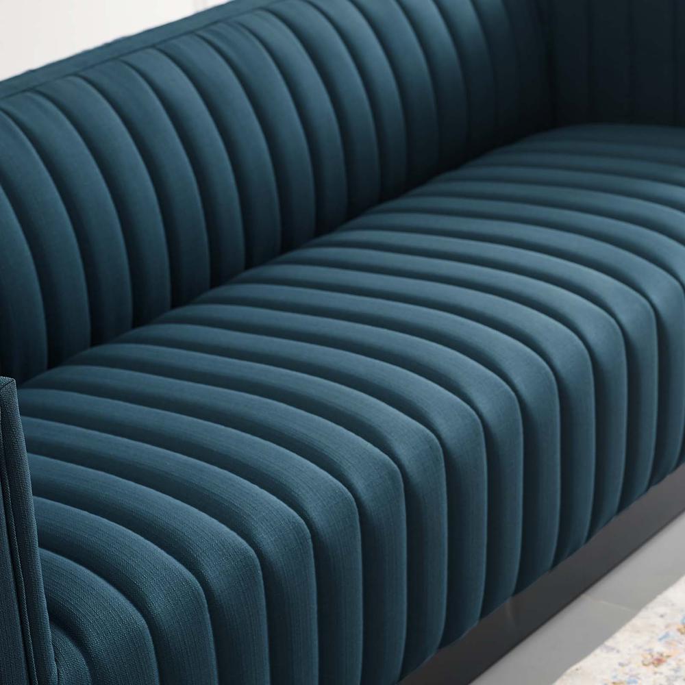 Conjure Tufted Upholstered Fabric Sofa - Azure EEI-3928-AZU. Picture 7