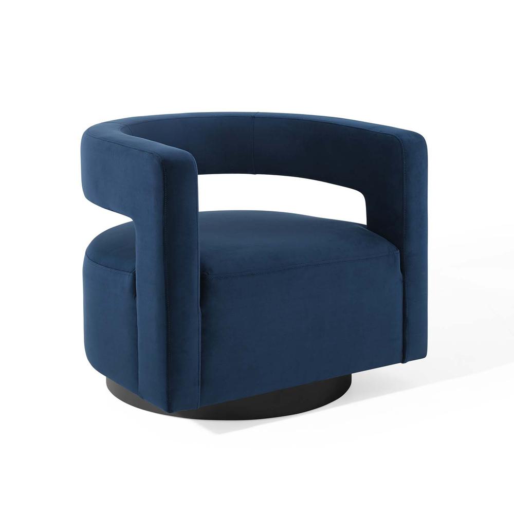 Spin Cutaway Performance Velvet Swivel Armchair. Picture 1