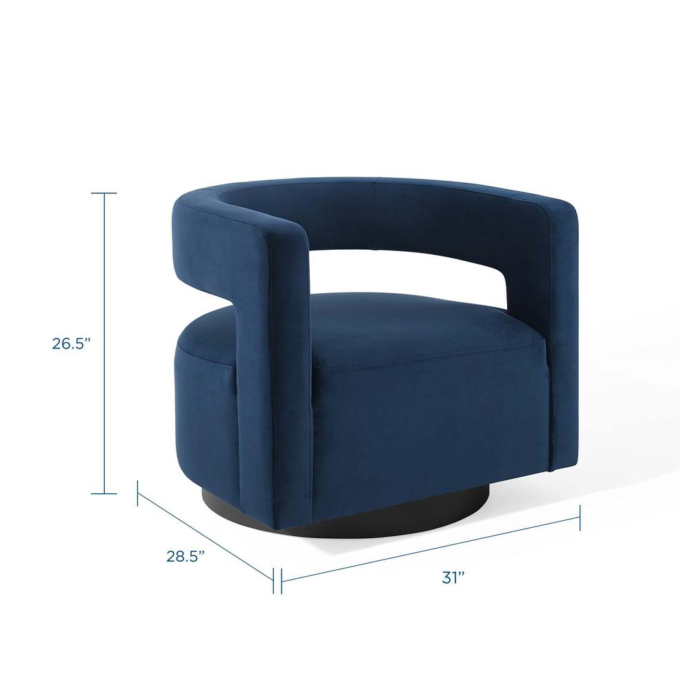 Spin Cutaway Performance Velvet Swivel Armchair. Picture 2