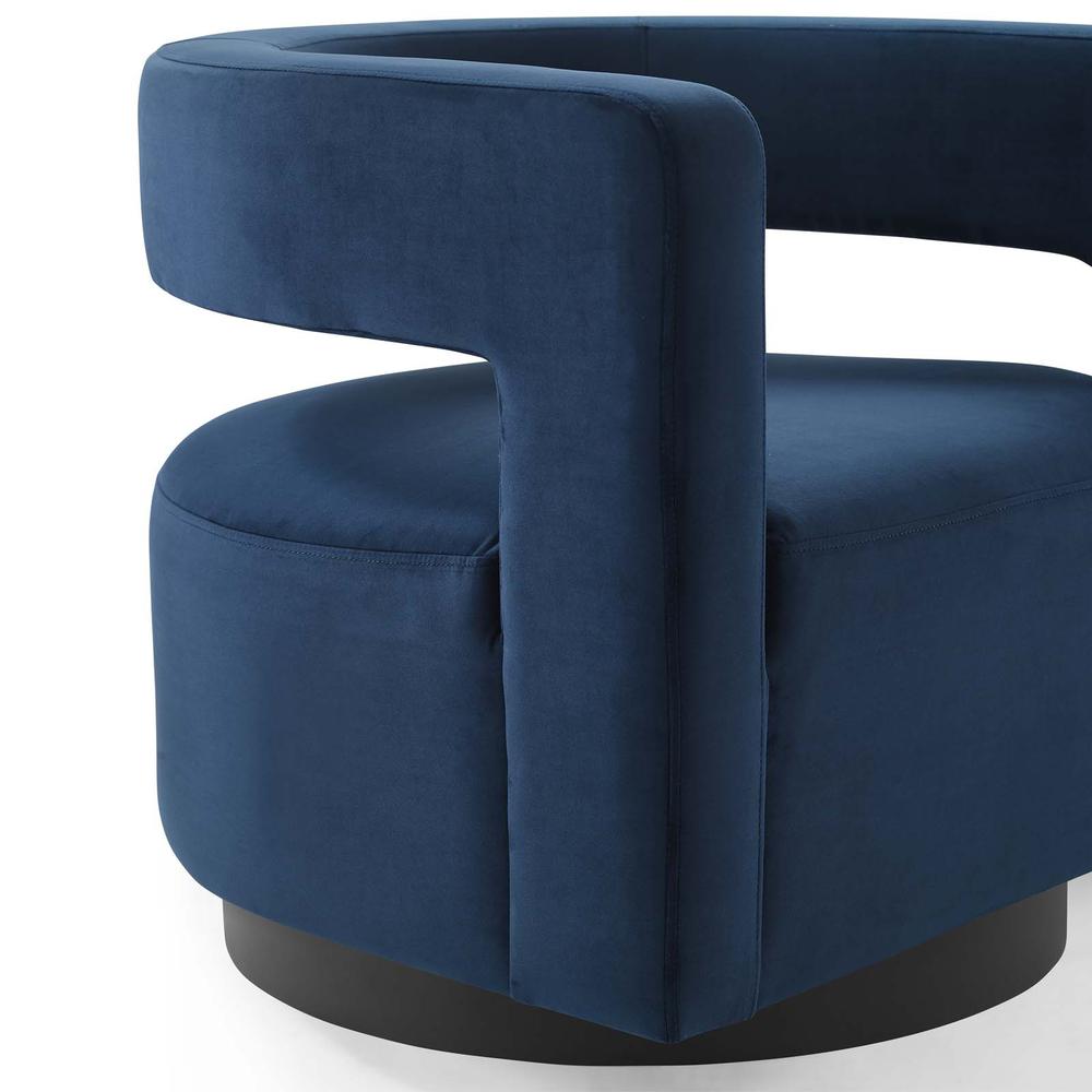 Spin Cutaway Performance Velvet Swivel Armchair. Picture 6