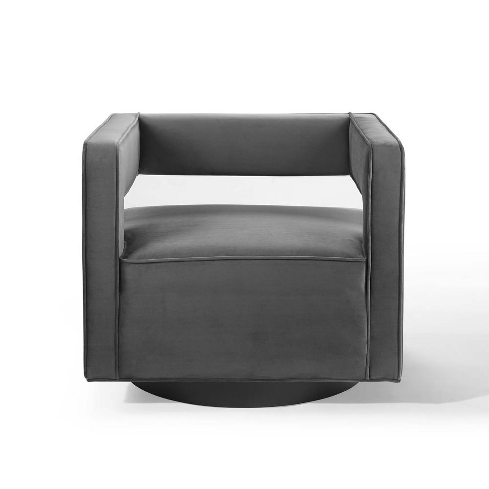 Booth Performance Velvet Swivel Armchair - Gray EEI-3948-GRY. Picture 5