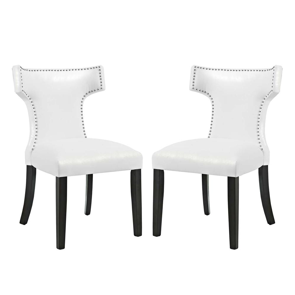 Curve Dining Chair Vinyl Set of 2. Picture 1