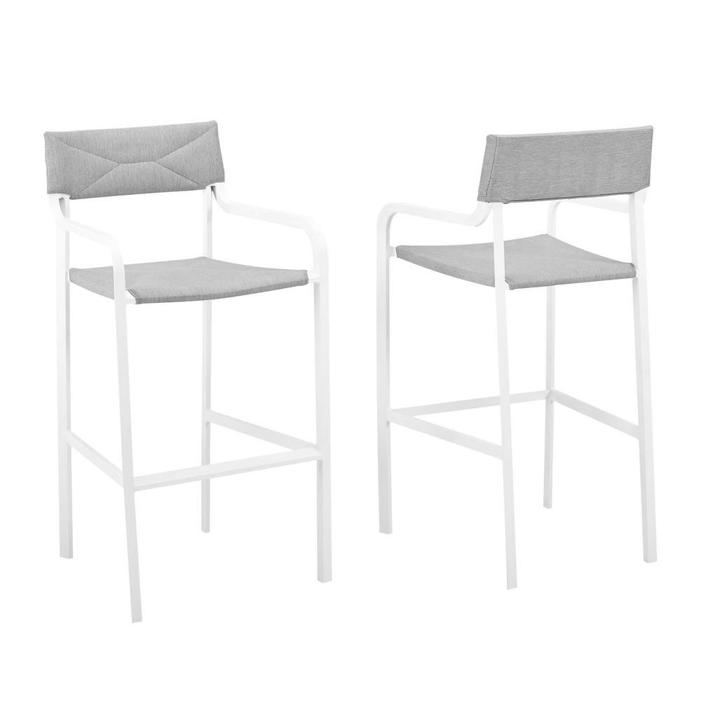 Raleigh Outdoor Patio Aluminum Bar Stool Set of 2. Picture 1