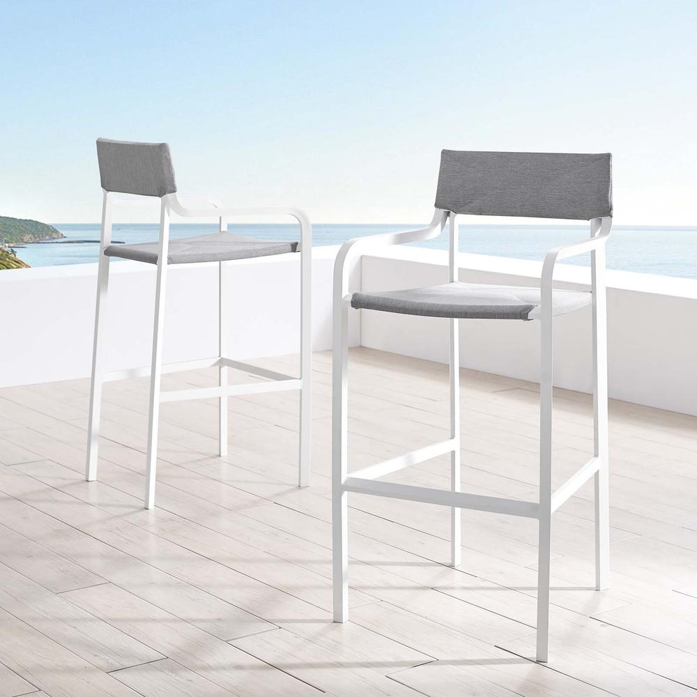 Raleigh Outdoor Patio Aluminum Bar Stool Set of 2. Picture 8