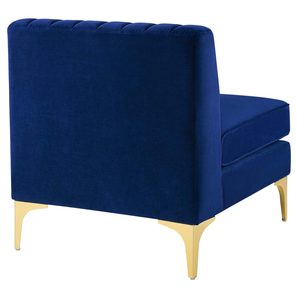 Triumph Channel Tufted Performance Velvet Armless Chair. Picture 2