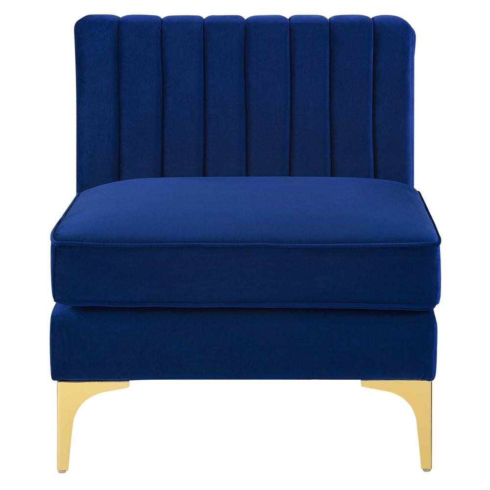Triumph Channel Tufted Performance Velvet Armless Chair. Picture 4