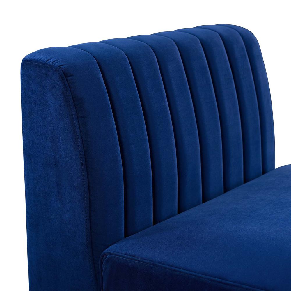 Triumph Channel Tufted Performance Velvet Armless Chair. Picture 5