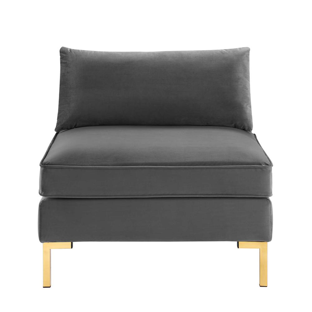 Ardent Performance Velvet Armless Chair. Picture 4
