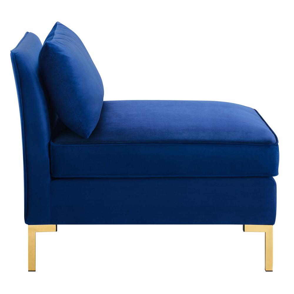 Ardent Performance Velvet Armless Chair. Picture 2