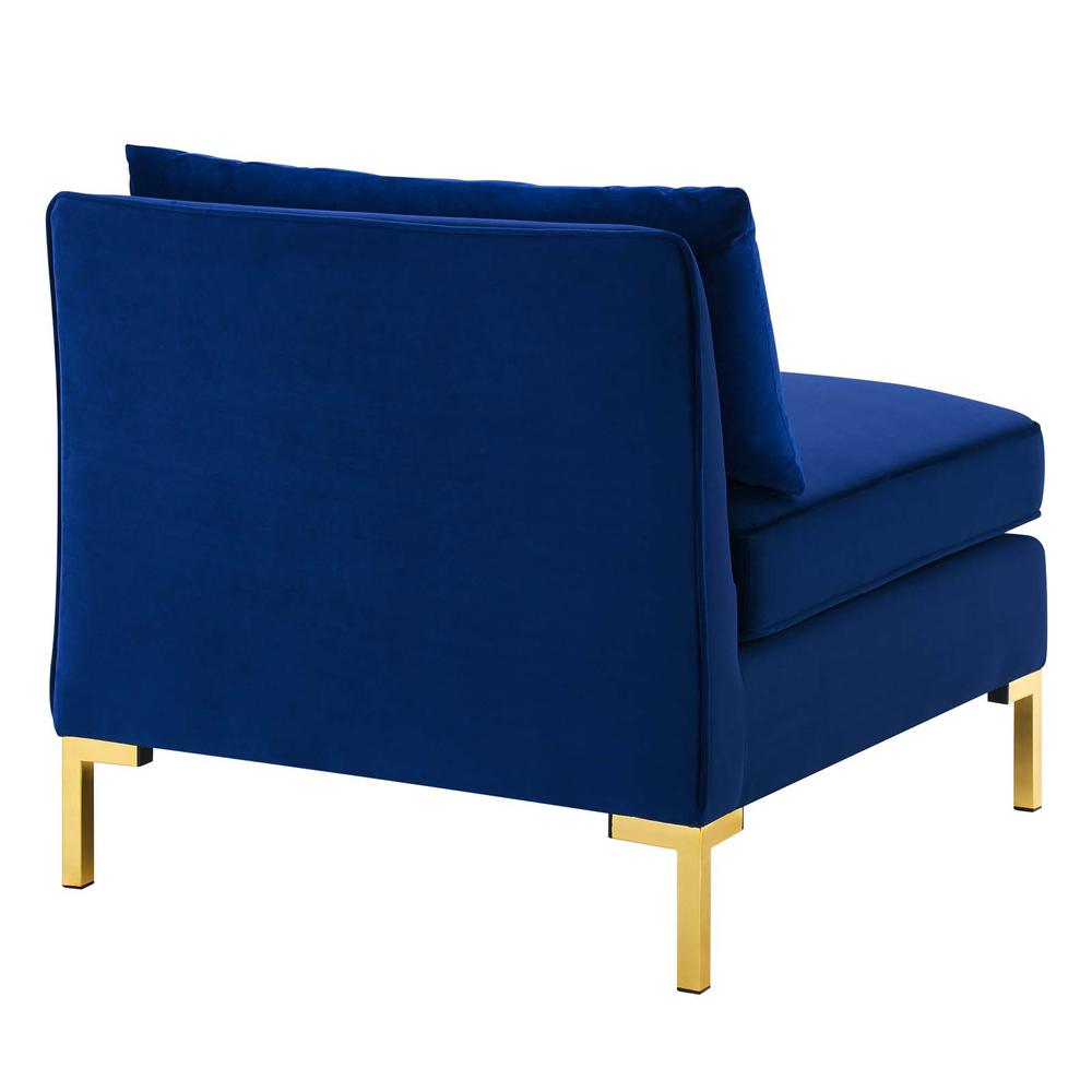 Ardent Performance Velvet Armless Chair. Picture 3