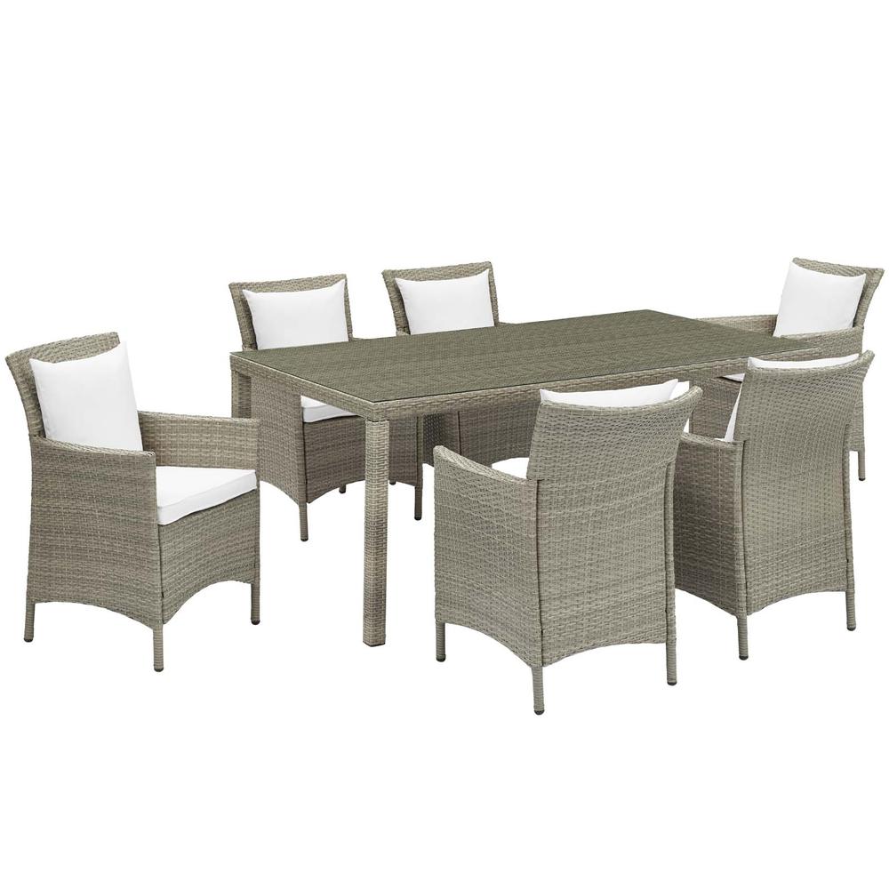 Conduit 7 Piece Outdoor Patio Wicker Rattan Dining Set. The main picture.