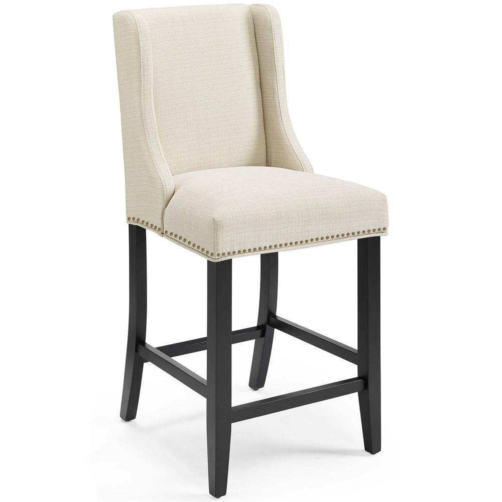 Baron Counter Stool Upholstered Fabric Set of 2 - Beige EEI-4016-BEI. Picture 2