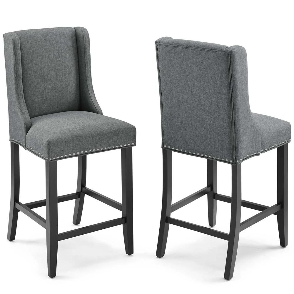 Baron Counter Stool Upholstered Fabric Set of 2. Picture 1