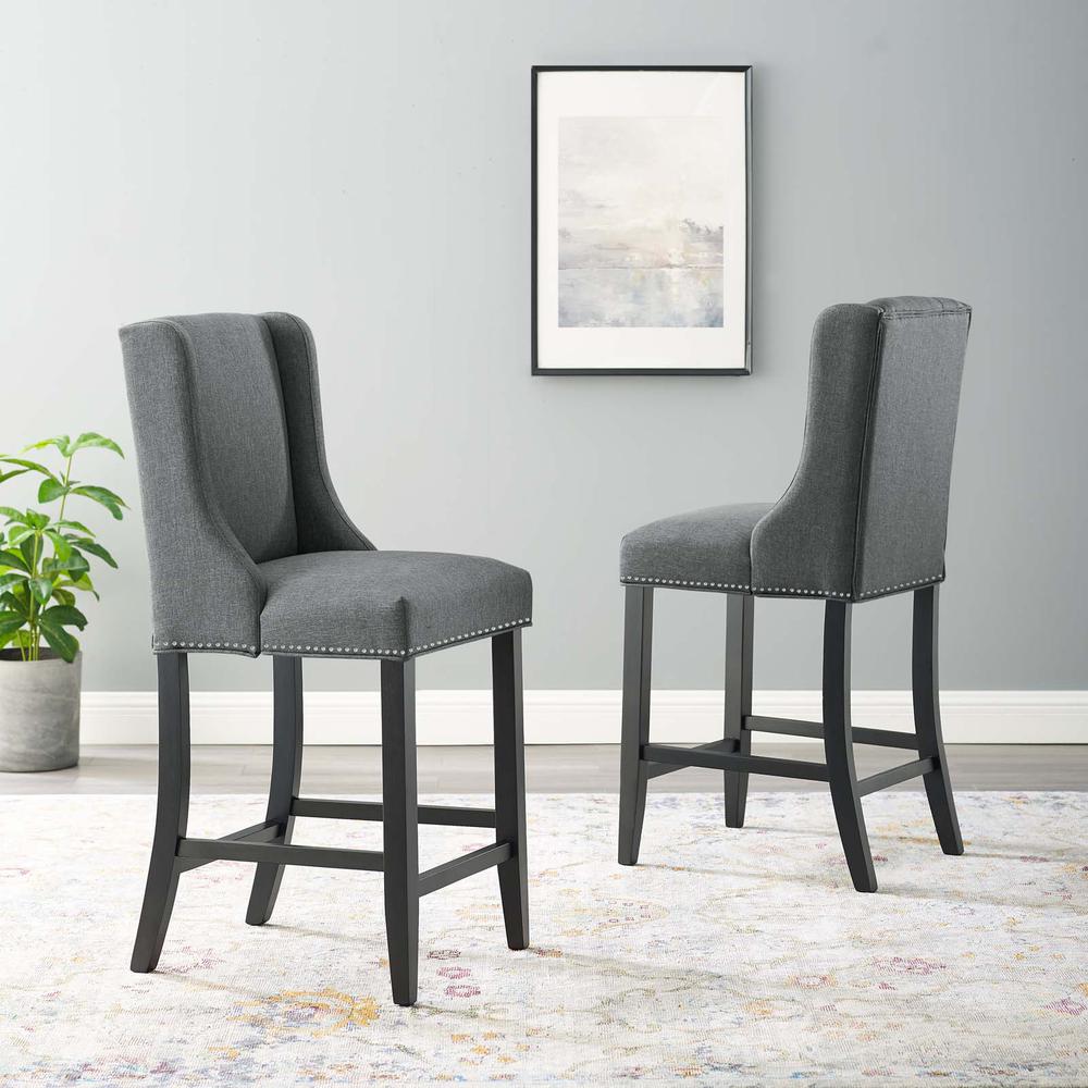 Baron Counter Stool Upholstered Fabric Set of 2. Picture 7