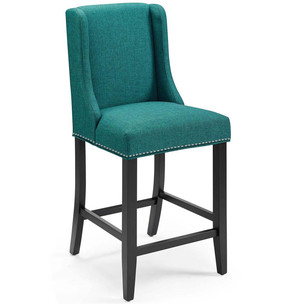 Baron Counter Stool Upholstered Fabric Set of 2 - Teal EEI-4016-TEA. Picture 2