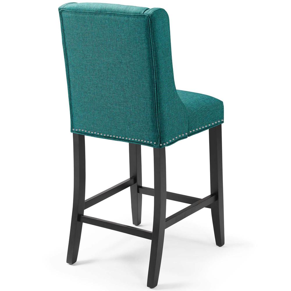 Baron Counter Stool Upholstered Fabric Set of 2 - Teal EEI-4016-TEA. Picture 4