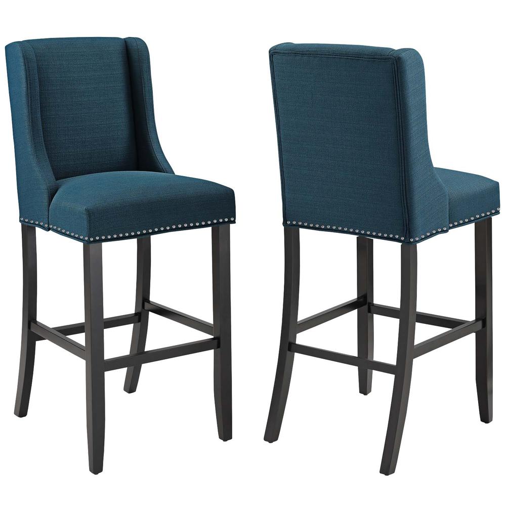 Baron Bar Stool Upholstered Fabric Set of 2. Picture 1
