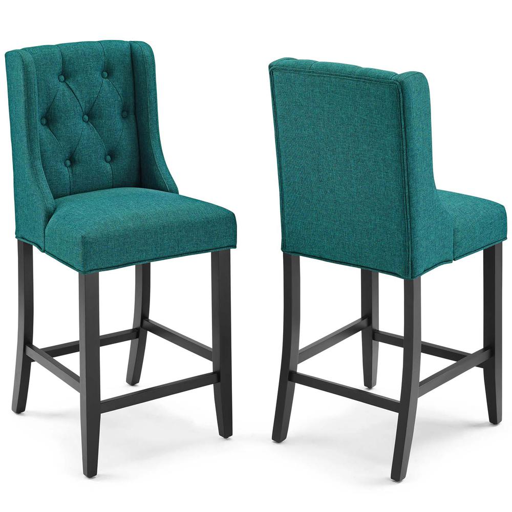 Baronet Counter Bar Stool Upholstered Fabric Set of 2. Picture 1