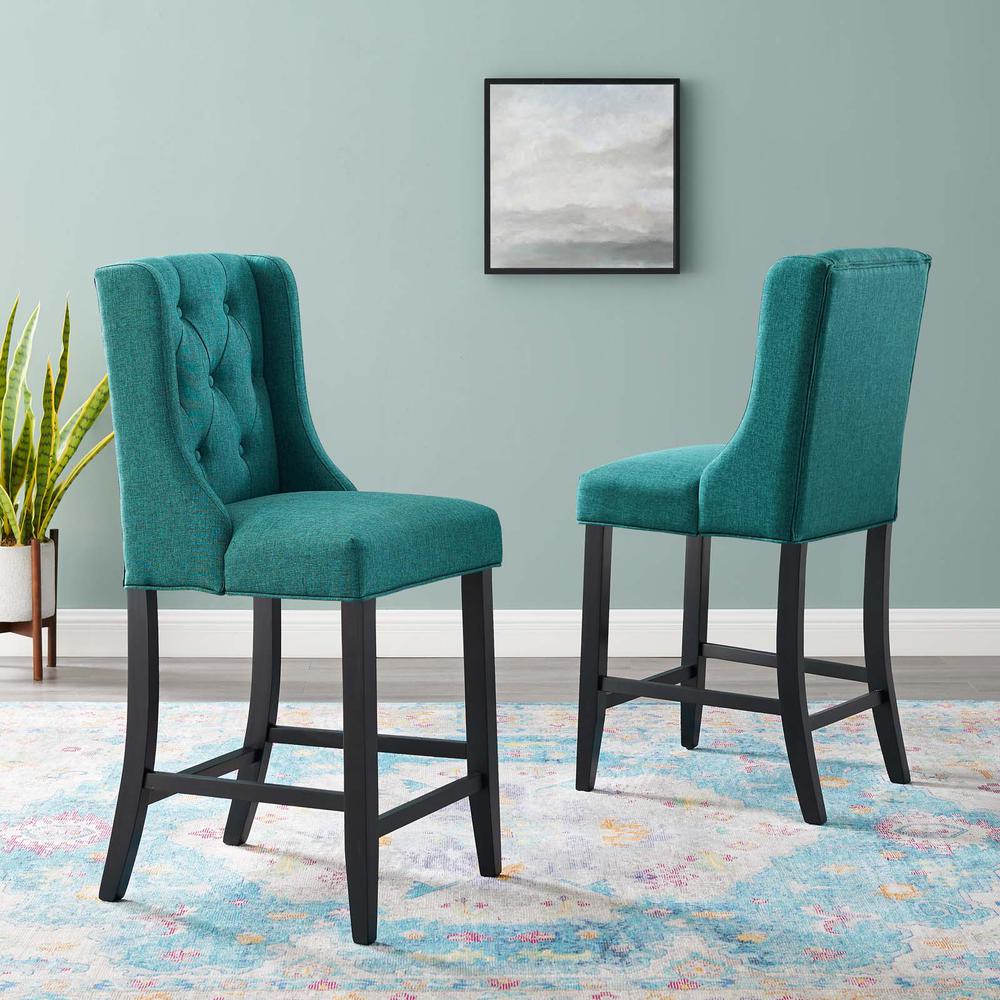 Baronet Counter Bar Stool Upholstered Fabric Set of 2. Picture 7