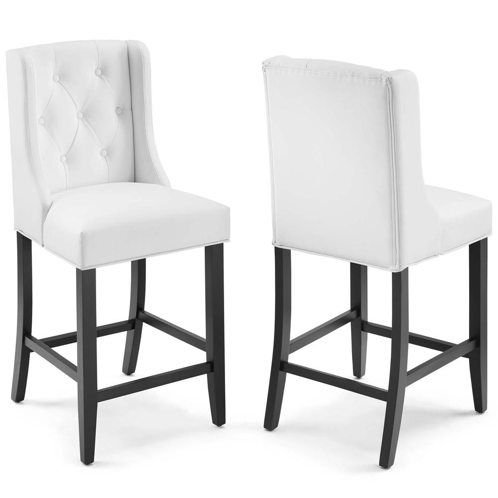 Baronet Counter Bar Stool Faux Leather Set of 2. Picture 1