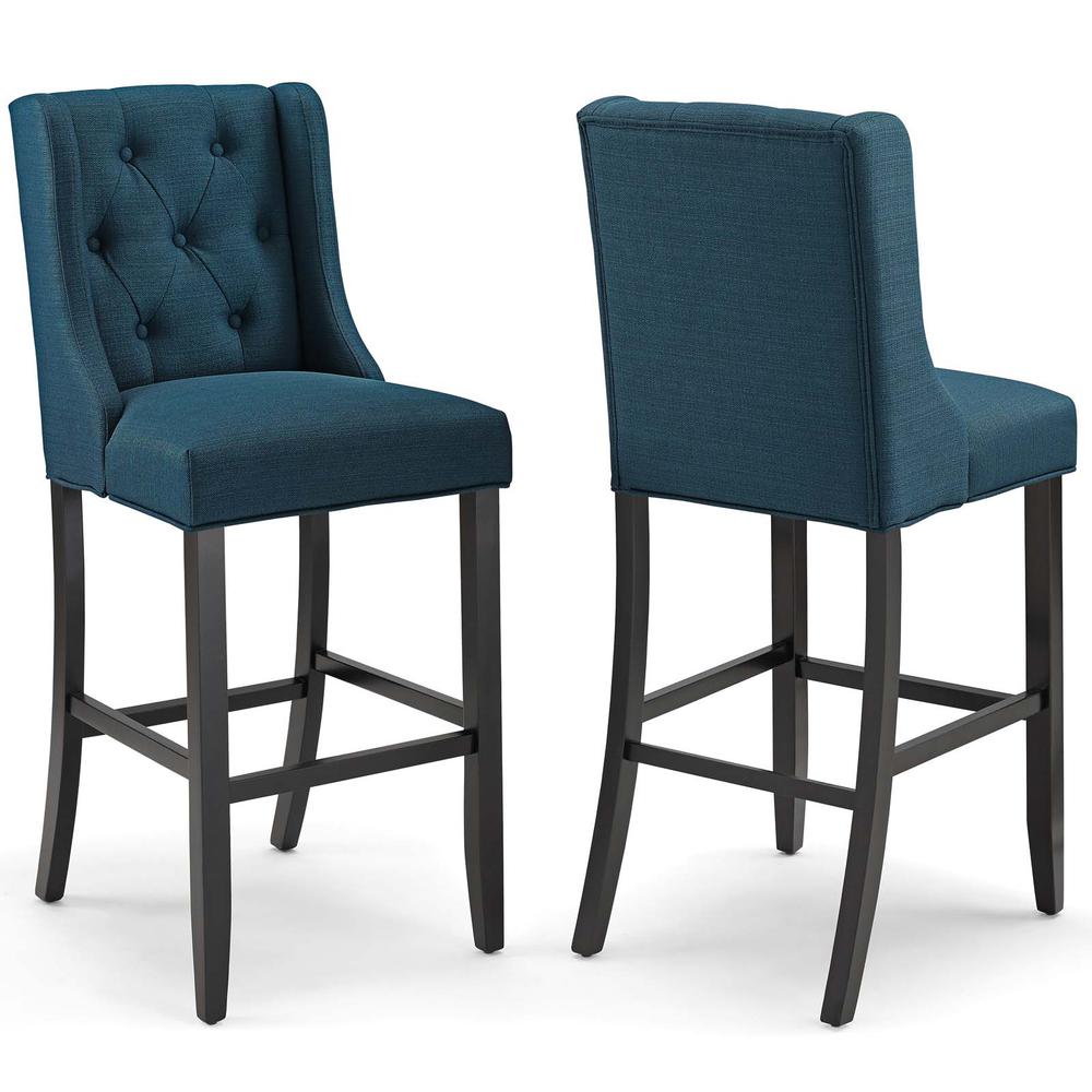 Baronet Bar Stool Upholstered Fabric Set of 2. Picture 1