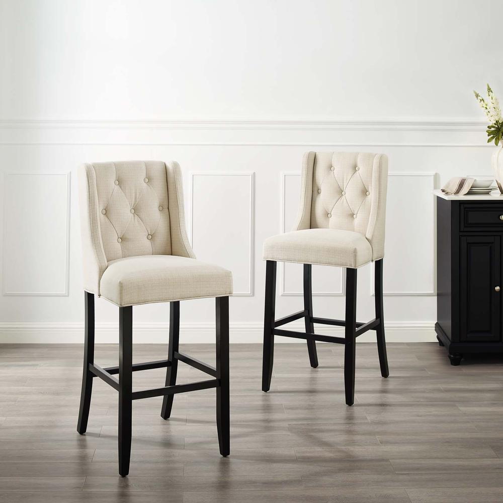 Baronet Bar Stool Upholstered Fabric Set of 2. Picture 7
