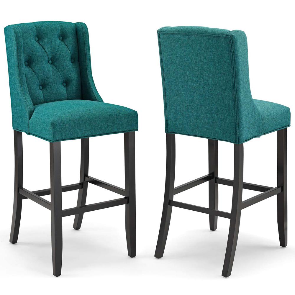 Baronet Bar Stool Upholstered Fabric Set of 2. Picture 1