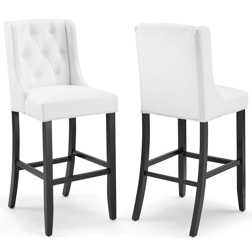 Baronet Bar Stool Faux Leather Set of 2. Picture 1