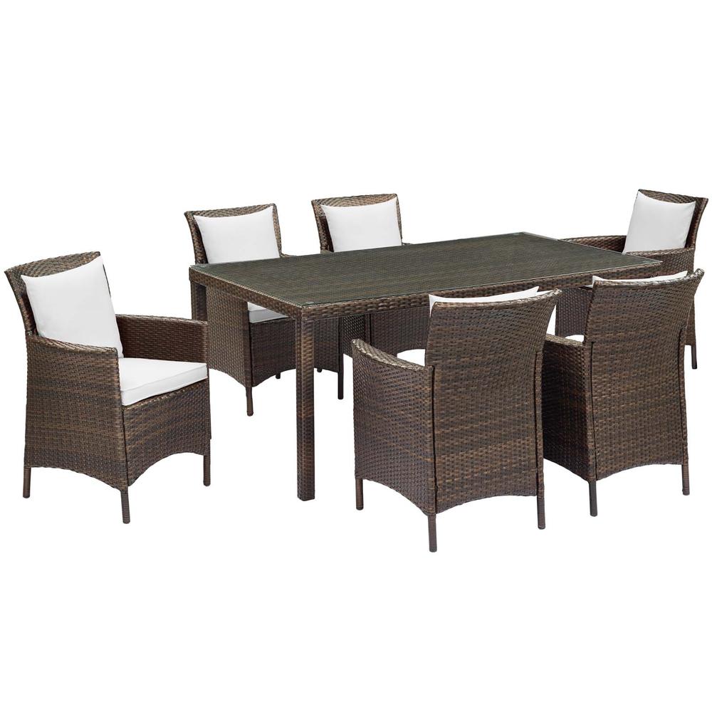 Conduit 7 Piece Outdoor Patio Wicker Rattan Dining Set. The main picture.