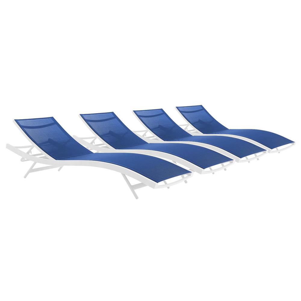 Glimpse Outdoor Patio Mesh Chaise Lounge Set of 4. Picture 1
