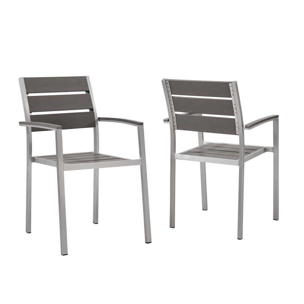 Shore Outdoor Patio Aluminum Dining Armchair Set of 2. Picture 1