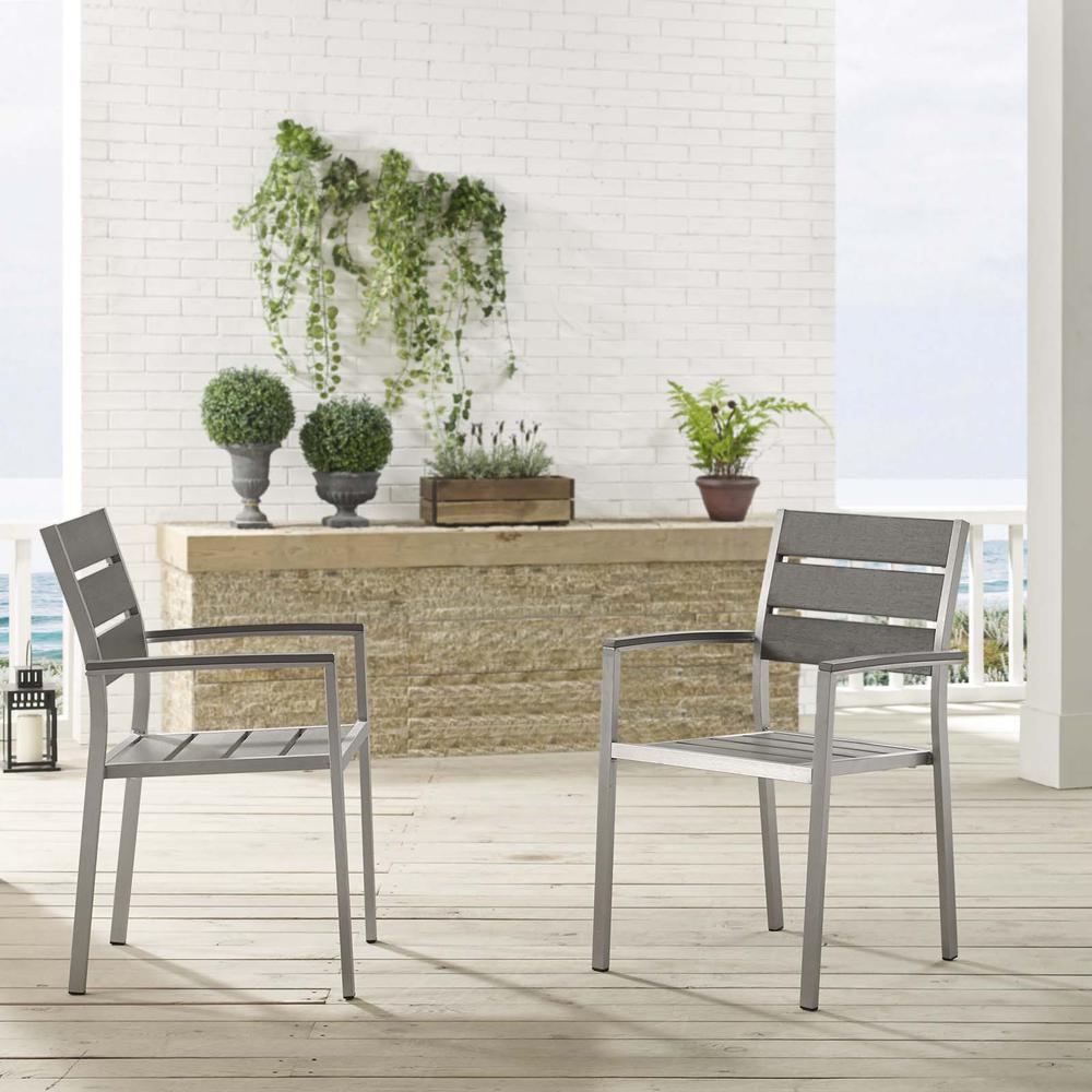 Shore Outdoor Patio Aluminum Dining Armchair Set of 2. Picture 4