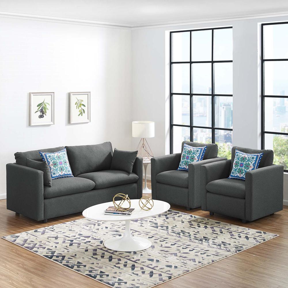 Activate 3 Piece Upholstered Fabric Set - Gray EEI-4046-GRY-SET. Picture 6