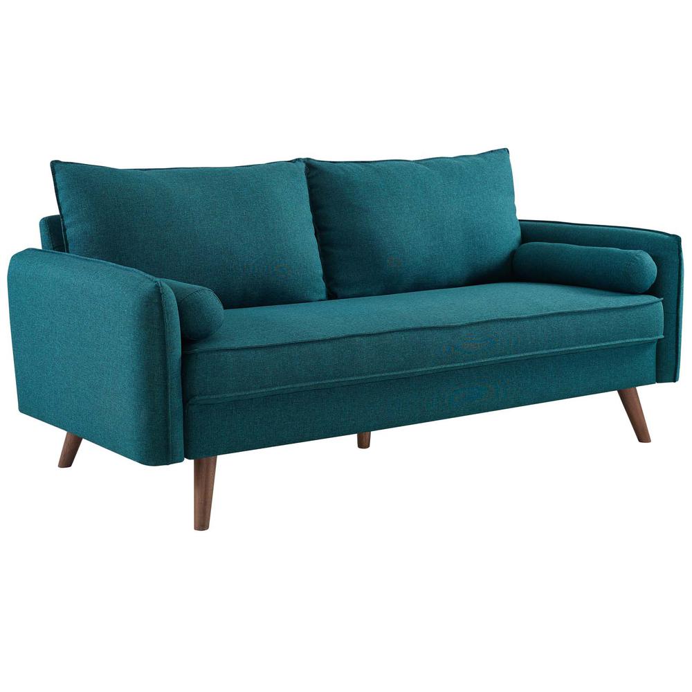 Revive Upholstered Fabric Sofa and Loveseat Set - Teal EEI-4047-TEA-SET. Picture 2