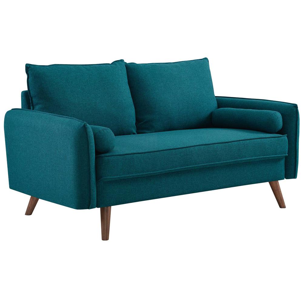 Revive Upholstered Fabric Sofa and Loveseat Set - Teal EEI-4047-TEA-SET. Picture 4