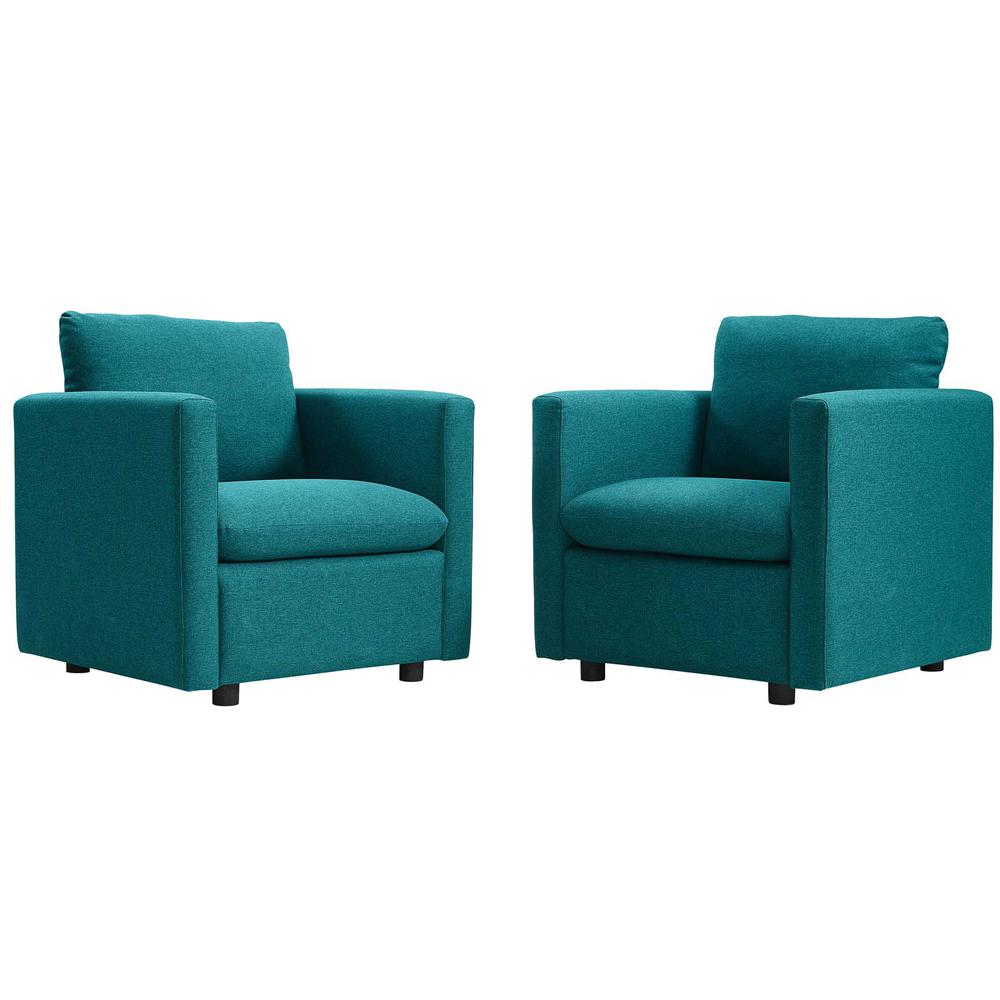 Activate Upholstered Fabric Armchair Set of 2 - Teal EEI-4078-TEA. The main picture.