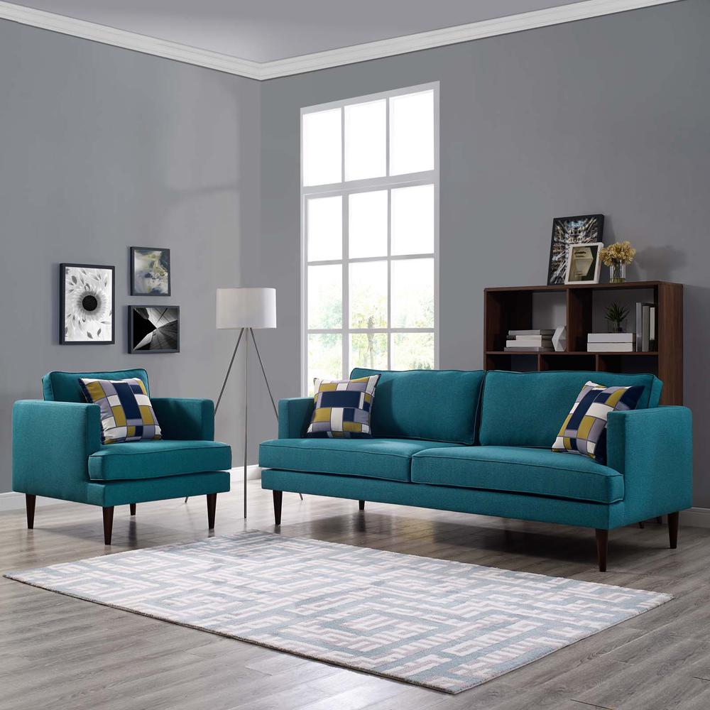 Agile Upholstered Fabric Sofa and Armchair Set. Picture 6