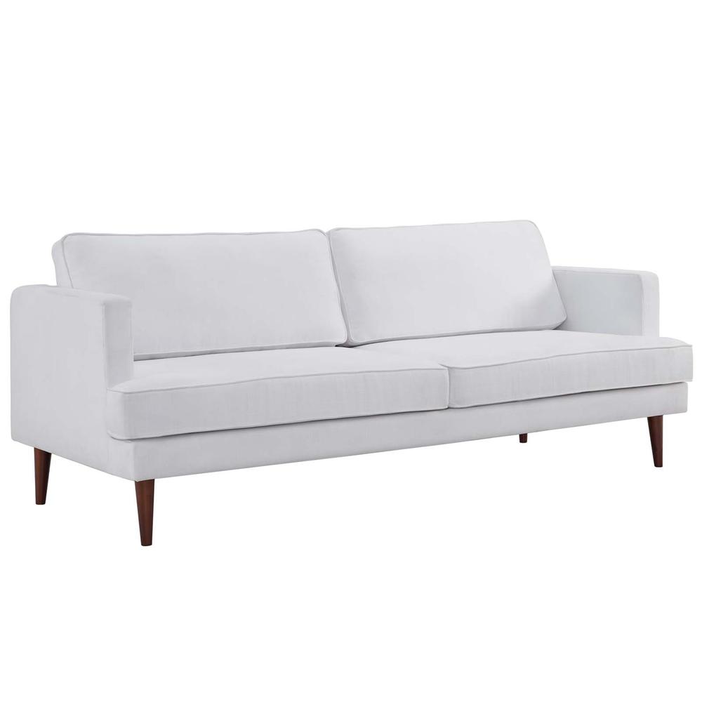 Agile Upholstered Fabric Sofa and Armchair Set - White EEI-4080-WHI-SET. Picture 2