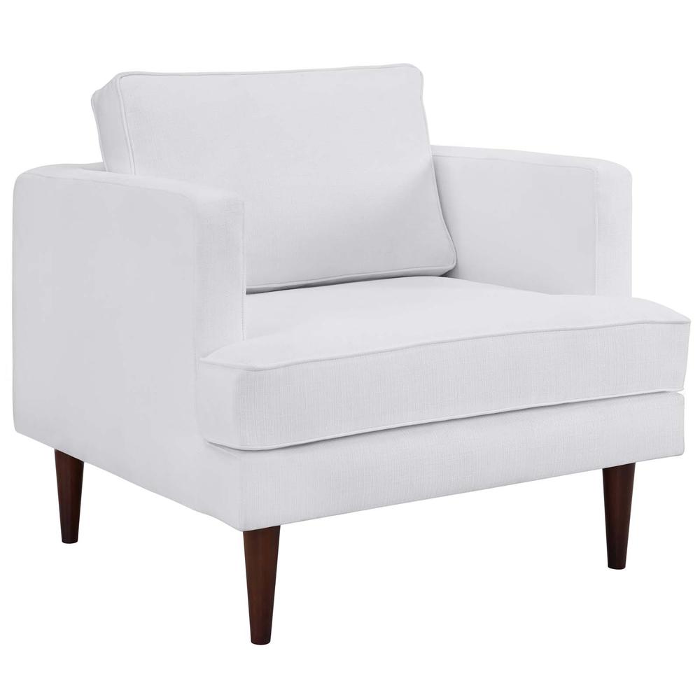 Agile Upholstered Fabric Sofa and Armchair Set - White EEI-4080-WHI-SET. Picture 4