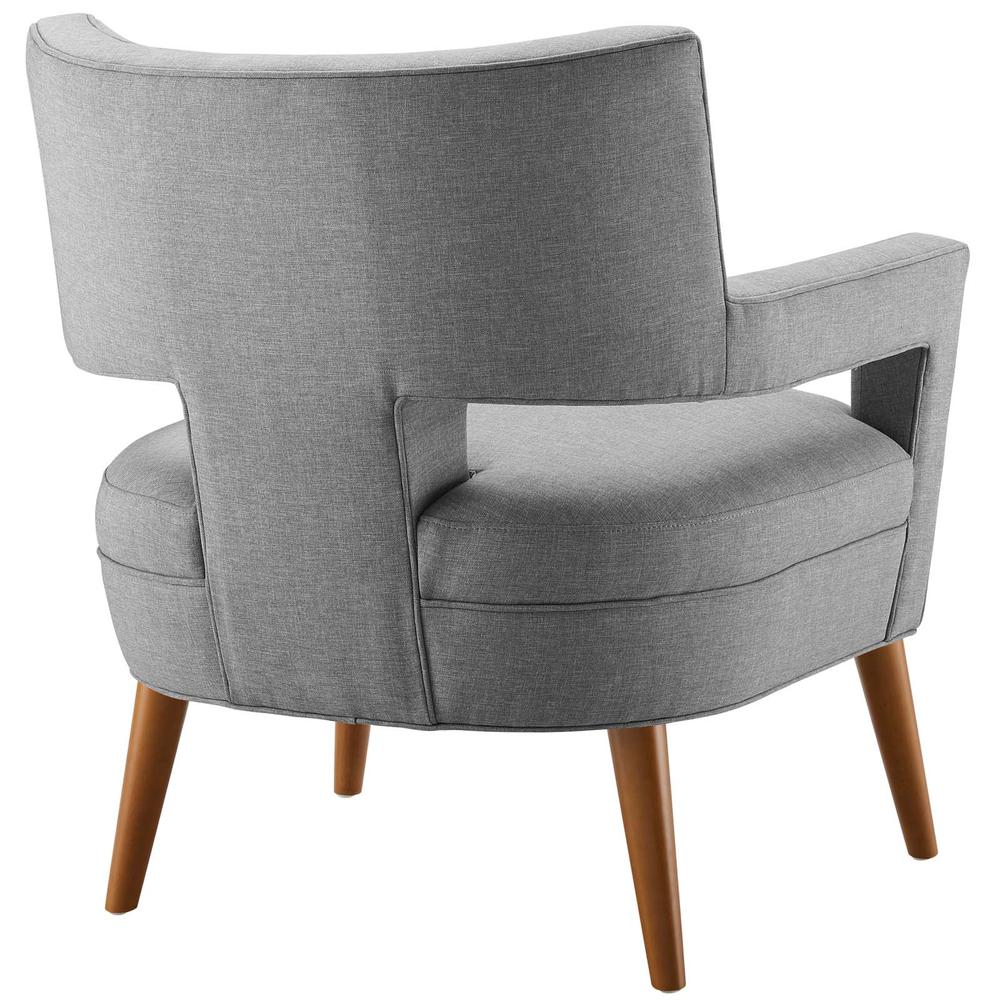 Sheer Upholstered Fabric Armchair Set of 2 - Light Gray EEI-4082-LGR. Picture 3