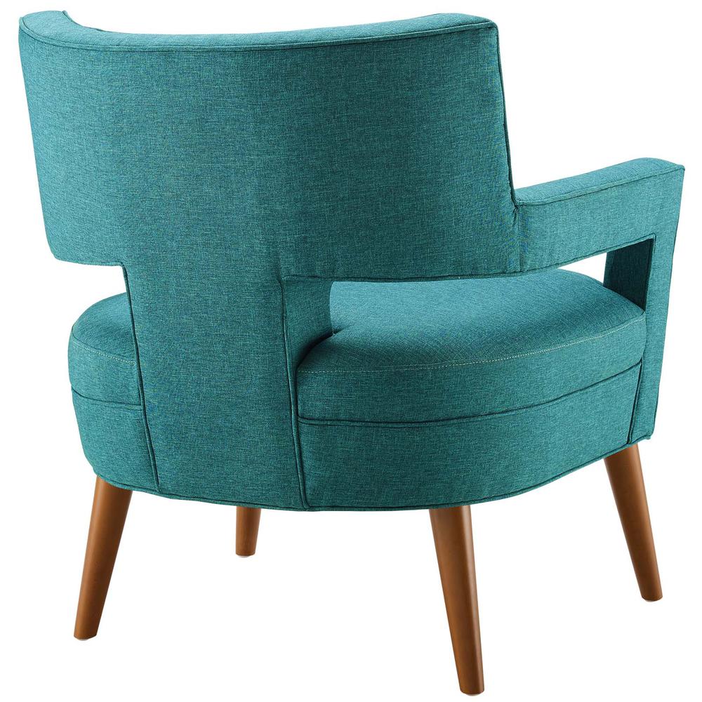 Sheer Upholstered Fabric Armchair Set of 2 - Teal EEI-4082-TEA. Picture 3