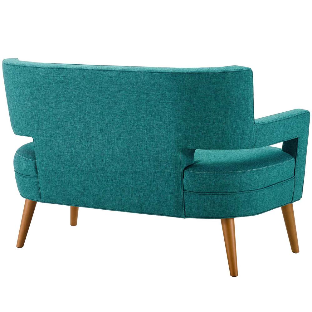 Sheer Upholstered Fabric Loveseat and Armchair Set - Teal EEI-4083-TEA-SET. Picture 3