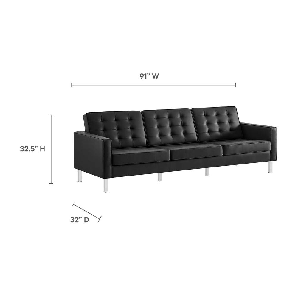 Loft Tufted Vegan Leather 2-Piece Furniture Set. Picture 8