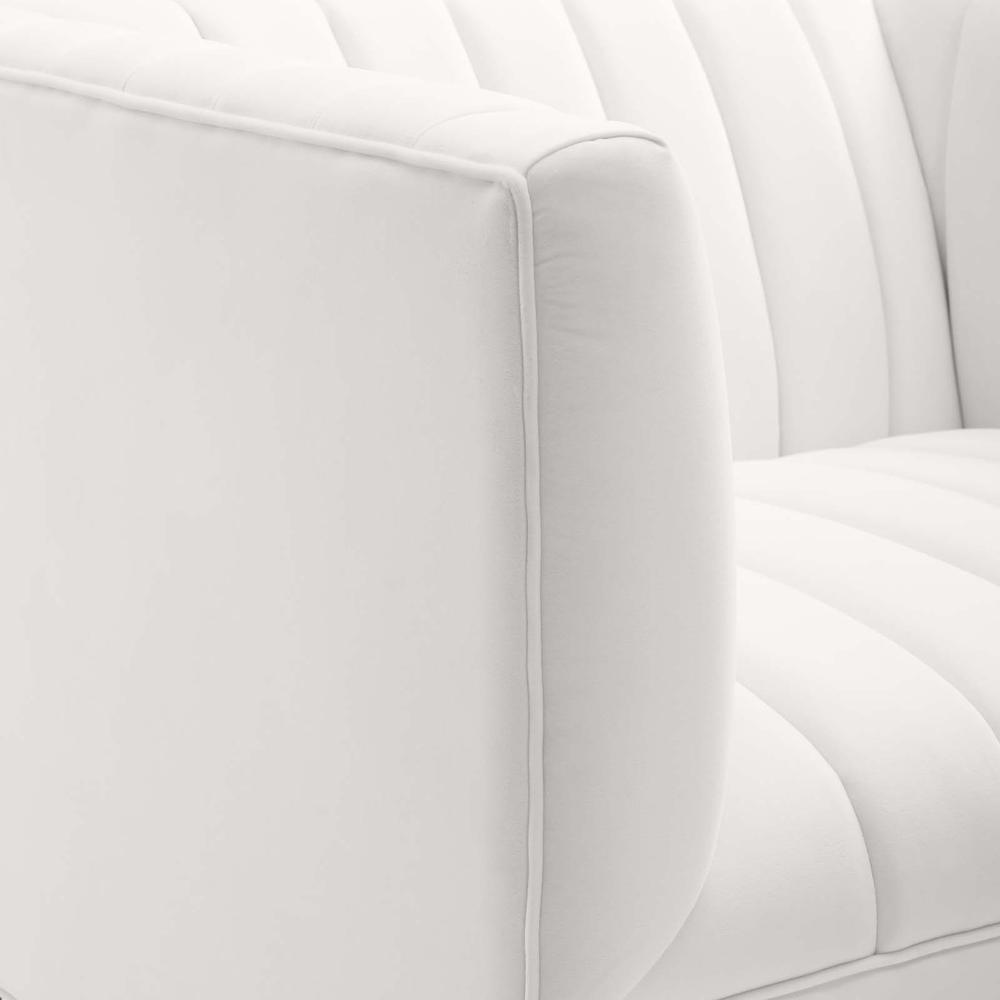 Shift Channel Tufted Performance Velvet Armchair - White EEI-4130-WHI. Picture 5