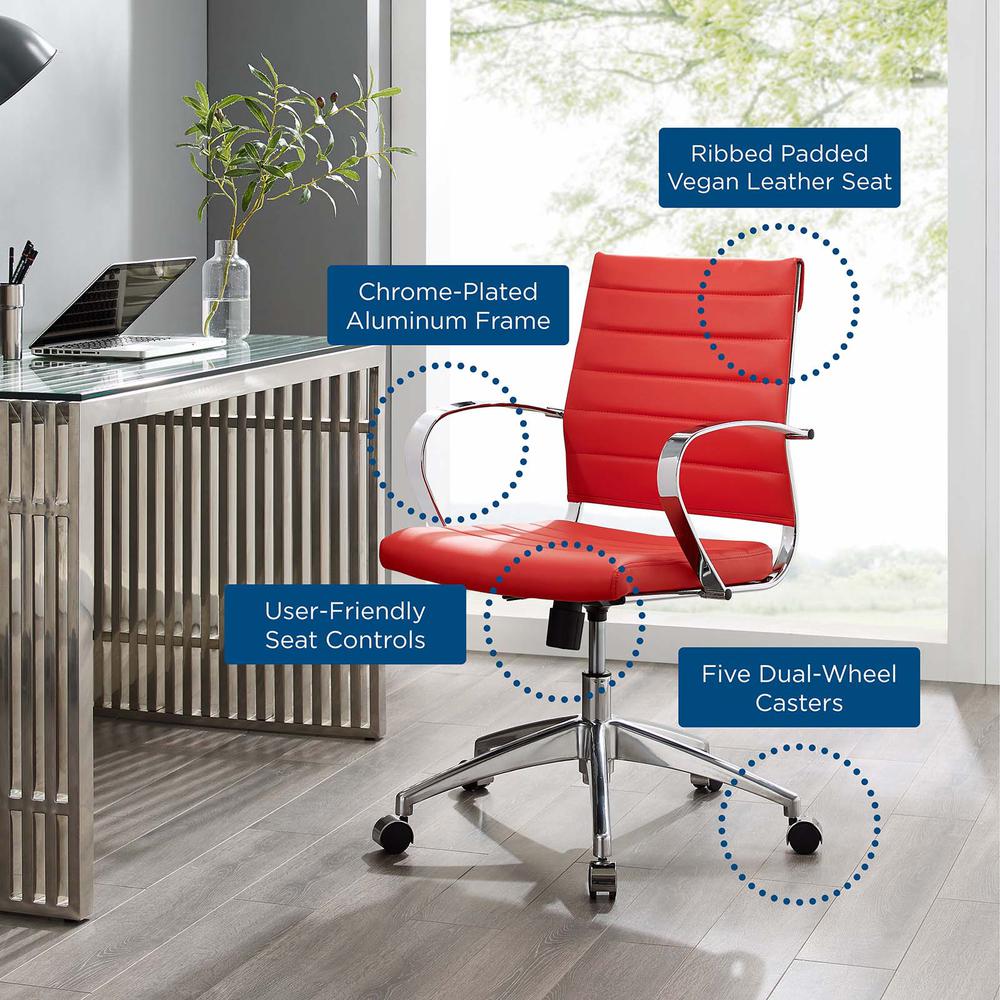 Jive Mid Back Office Chair - Red EEI-4136-RED. Picture 7