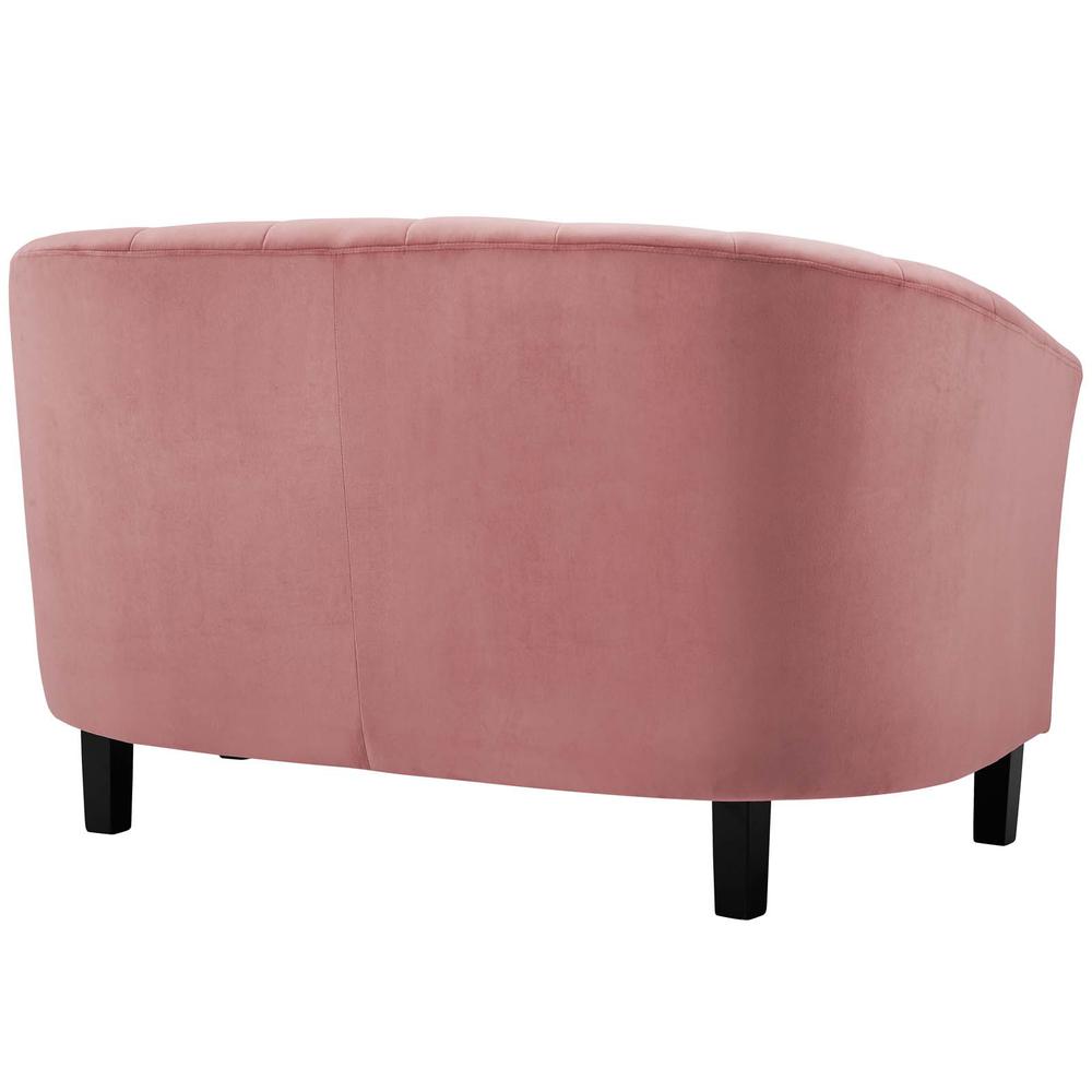 Prospect Channel Tufted Performance Velvet Loveseat and Armchair Set - Dusty Rose EEI-4146-DUS-SET. Picture 3