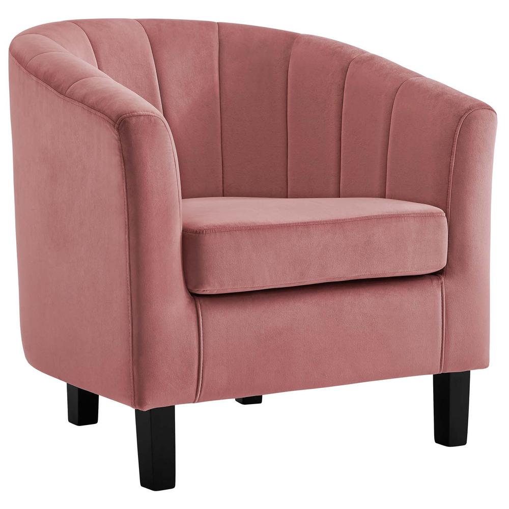 Prospect Channel Tufted Performance Velvet Loveseat and Armchair Set - Dusty Rose EEI-4146-DUS-SET. Picture 4