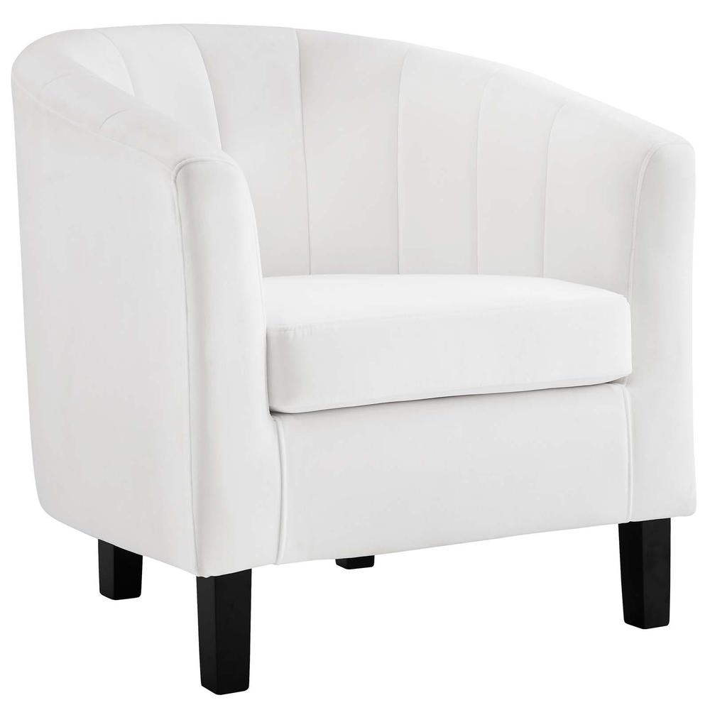 Prospect Channel Tufted Performance Velvet Loveseat and Armchair Set - White EEI-4146-WHI-SET. Picture 4