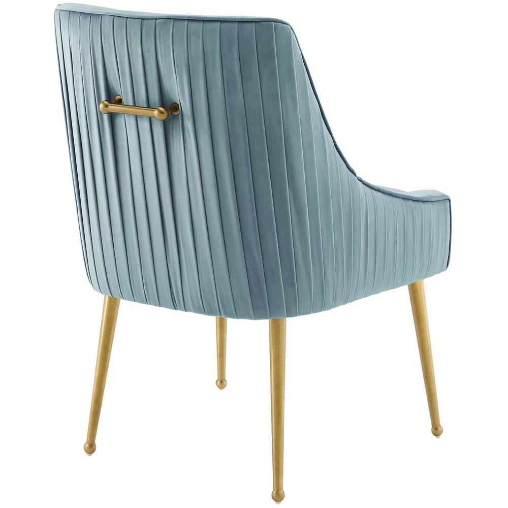 Discern Pleated Back Upholstered Performance Velvet Dining Chair Set of 2 - Light Blue EEI-4149-LBU. Picture 3