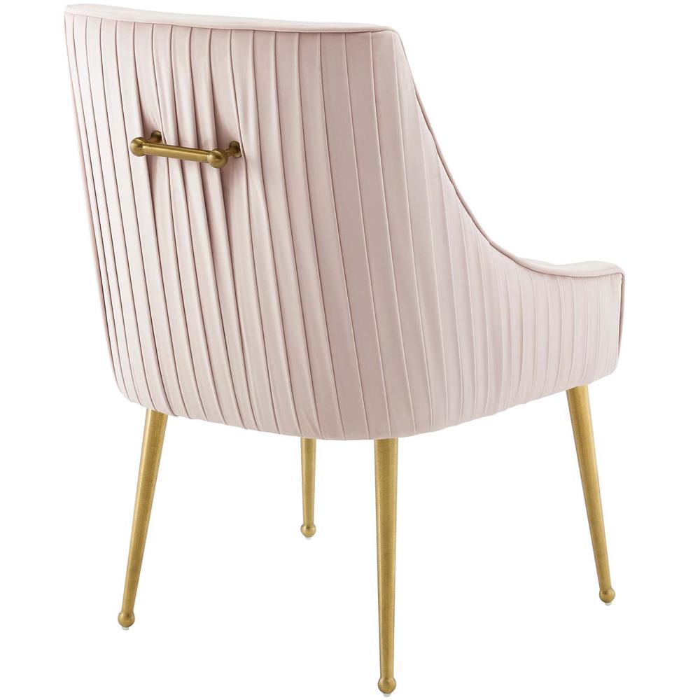 Discern Pleated Back Upholstered Performance Velvet Dining Chair Set of 2 - Pink EEI-4149-PNK. Picture 3